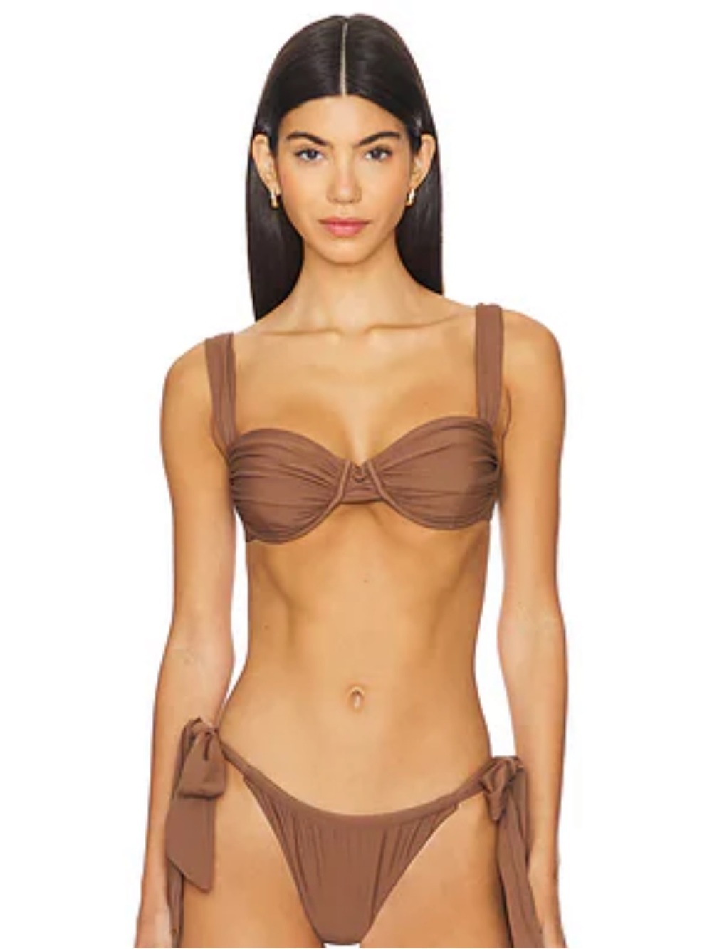 Faithfull the Brand Cocoa Twist Bandeau Bikini Top